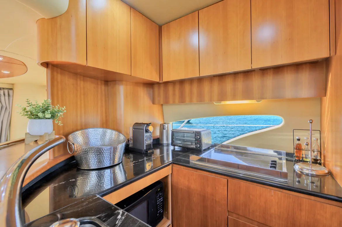 Luxurious interior seating area of the Azimut Flybridge Dolce Vita II 70ft yacht.